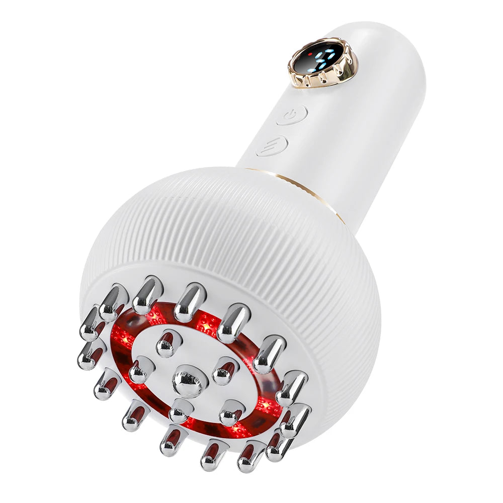 Electric Meridian Brush Body Massager with 9 Gears, Gua Sha Microcurrent, and Hot Compress for Slimming and Relaxation